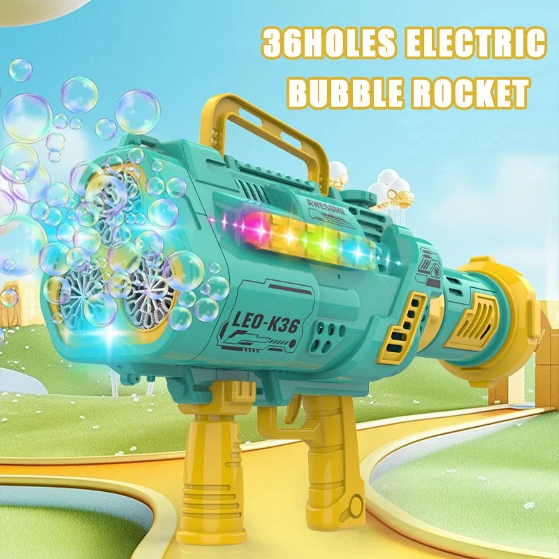 36-Hole Electric Bubble Gun with Lights