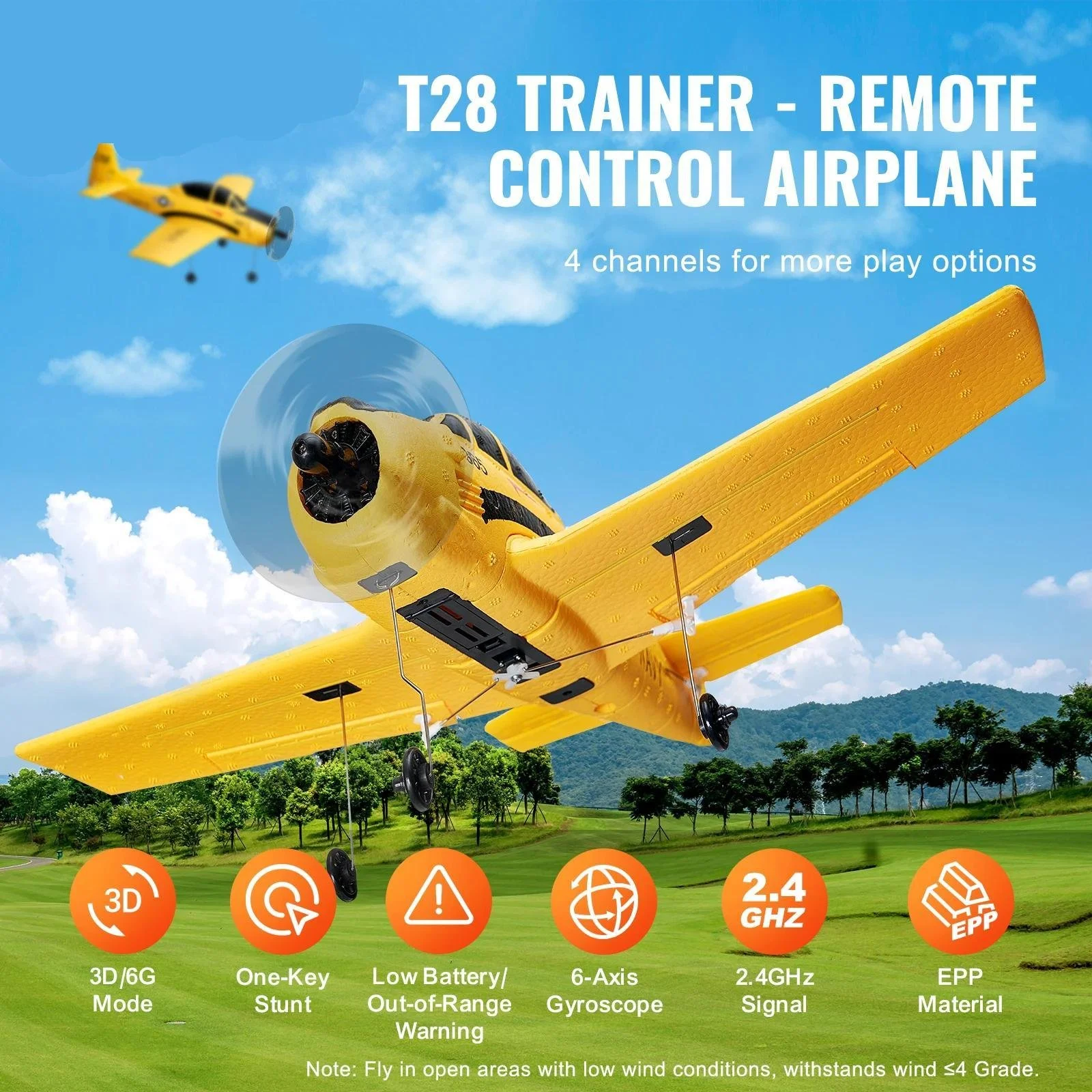 RC Glider Plane with 4CH Control & 6-Axis Gyro