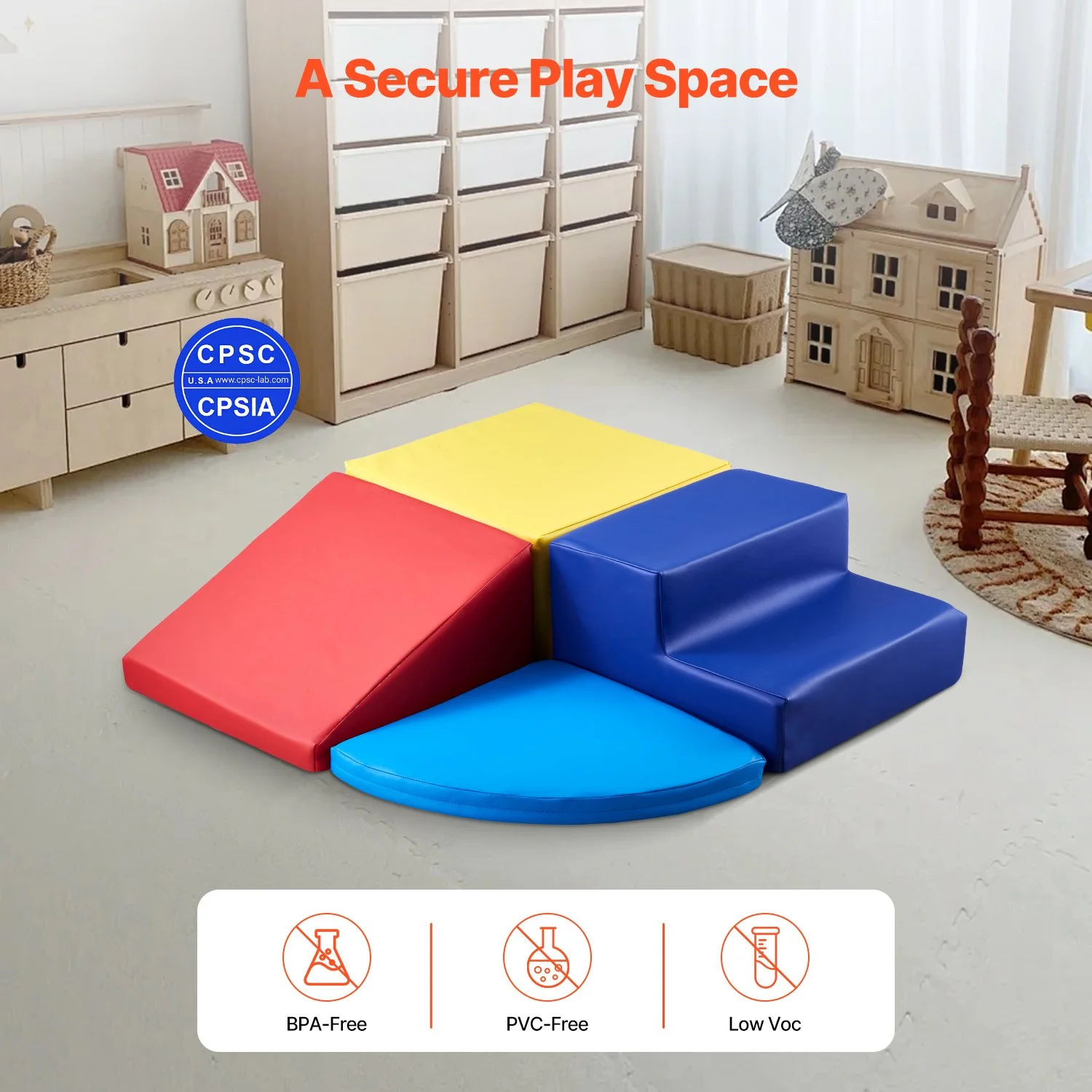 4-Piece Foam Climbing Blocks for Toddlers