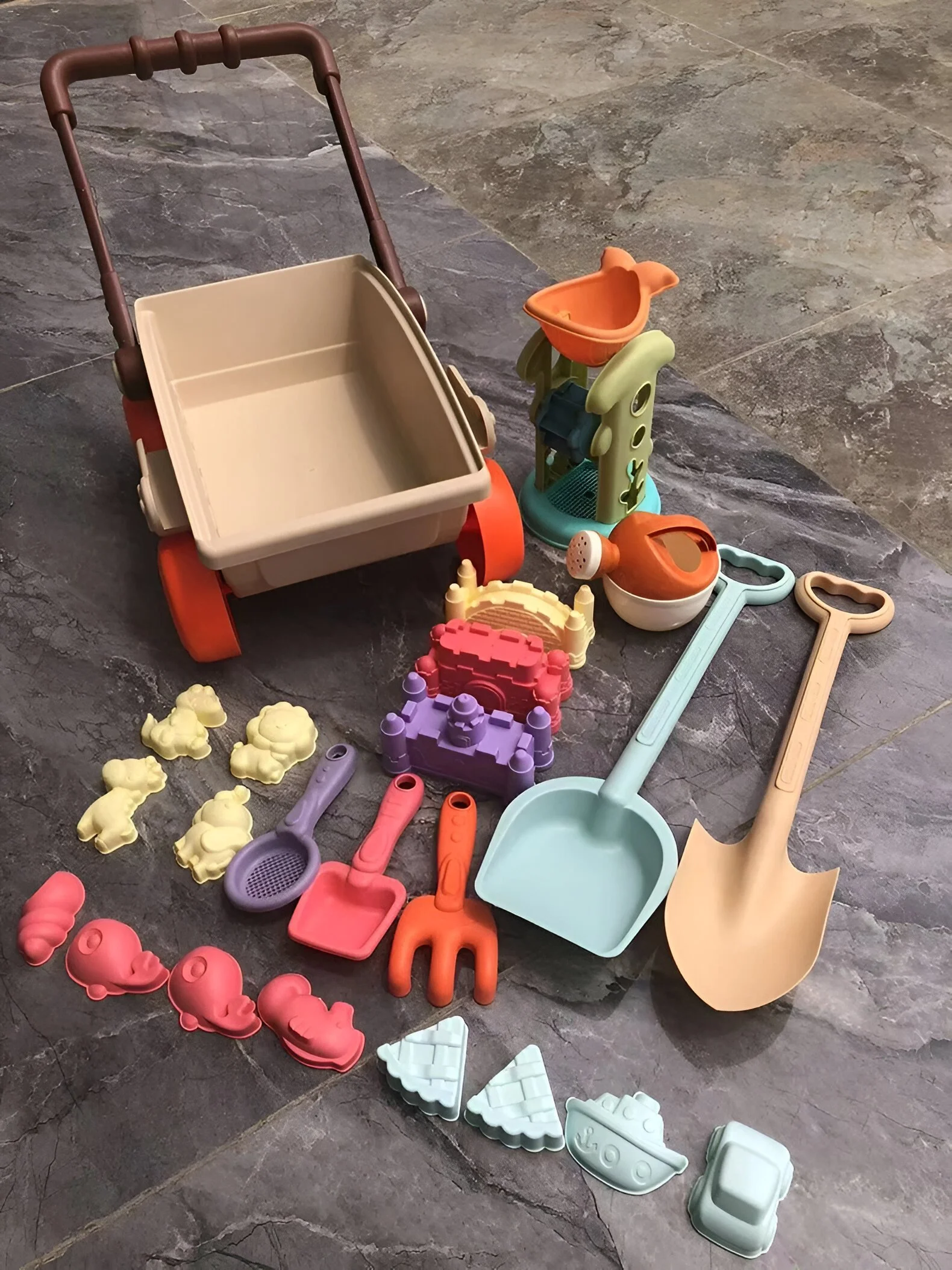 9-in-1 Outdoor Beach and Snow Toy Set for Kids – Sand Castle Play Kit