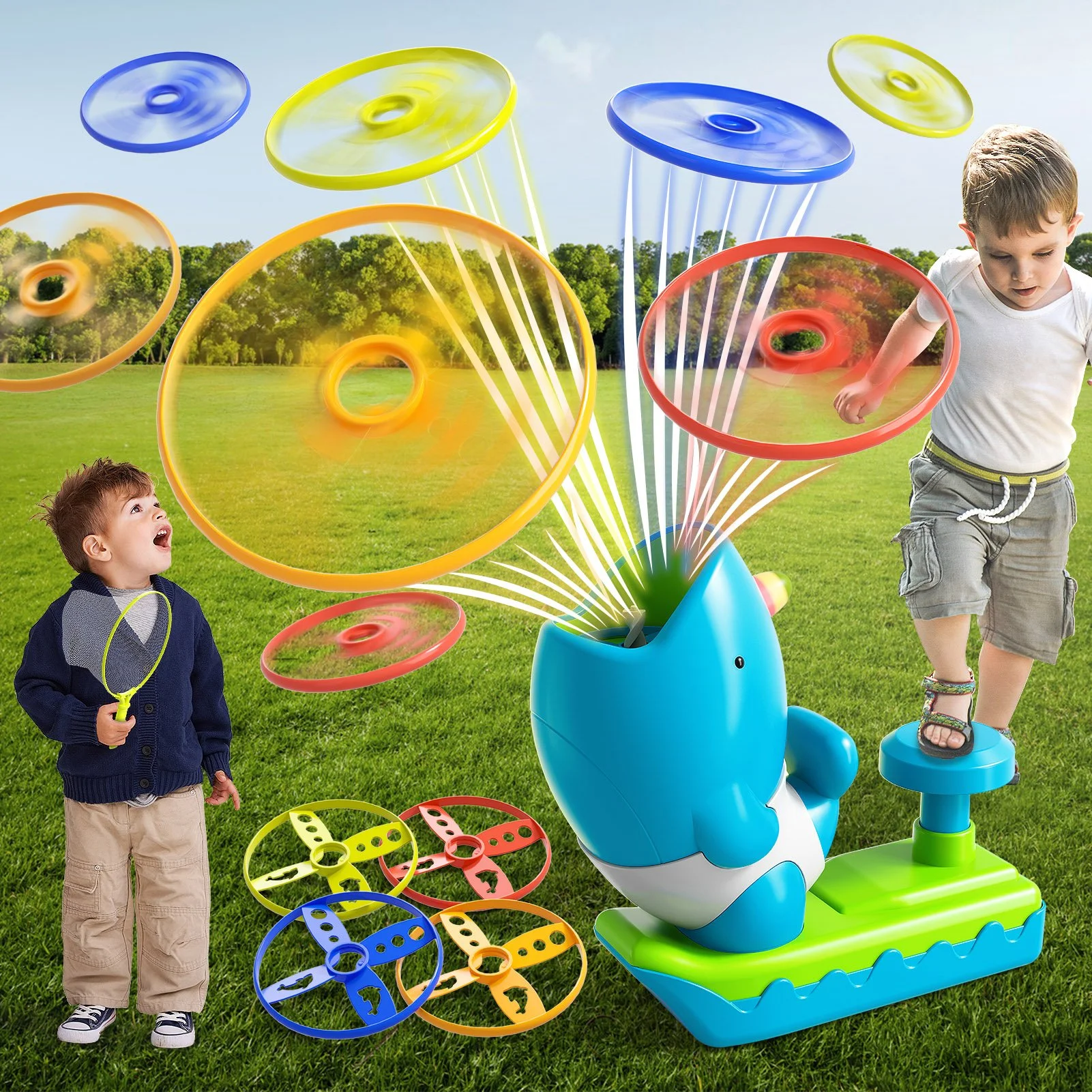 Flying Disc Launcher Toy for Kids – Fun Outdoor Play Game