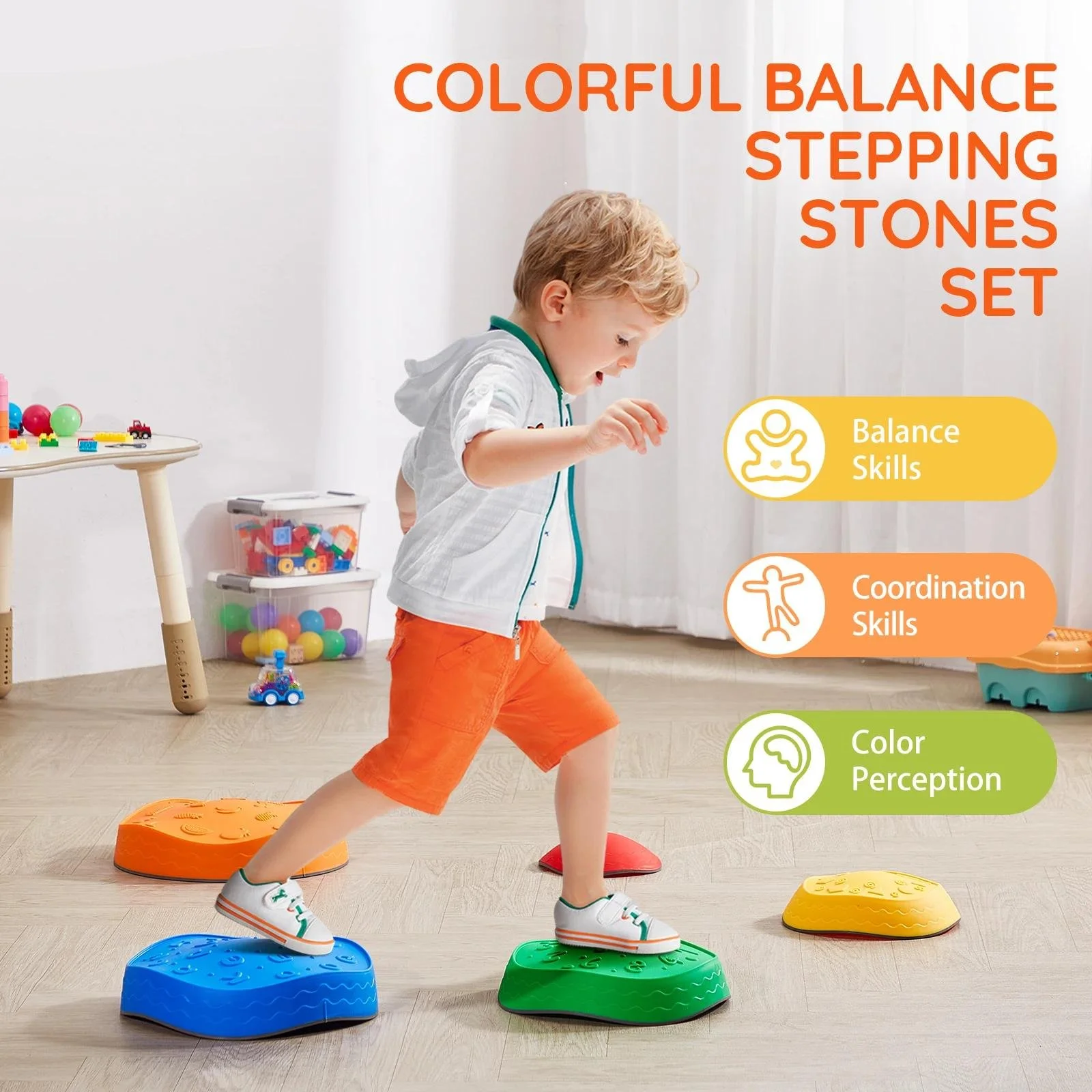 5PCS Balance Stepping Stones for Kids – Sensory Play & Motor Skill Development