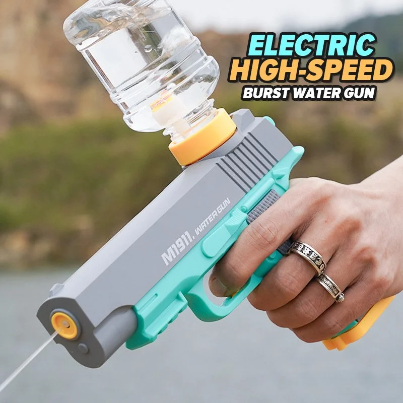 Electric High-Speed Water Gun for Kids – Automatic Soaker Toy (Red/Green)