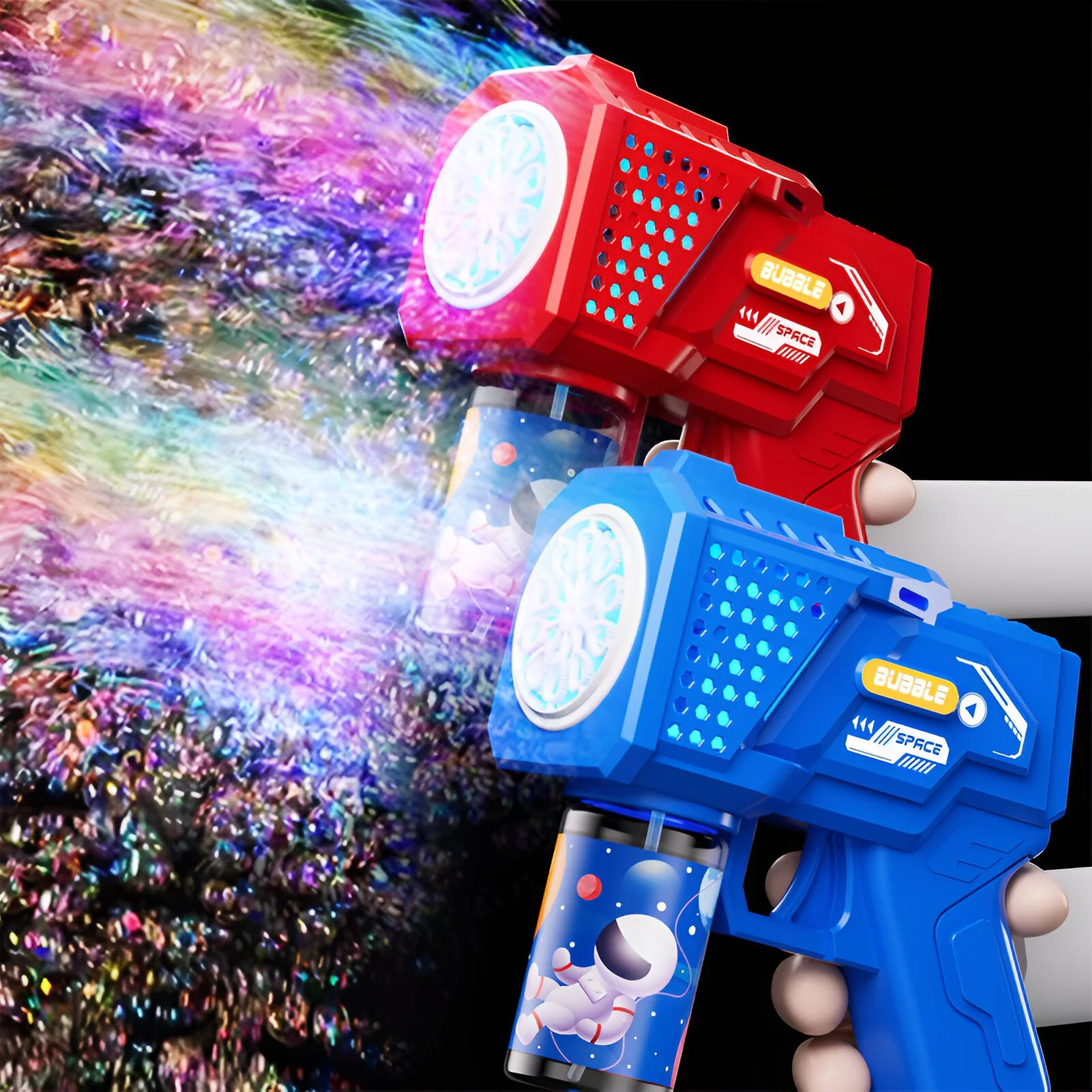 Kids Bubble Blaster – Handheld Porous Space Bubble Gun Outdoor Toy