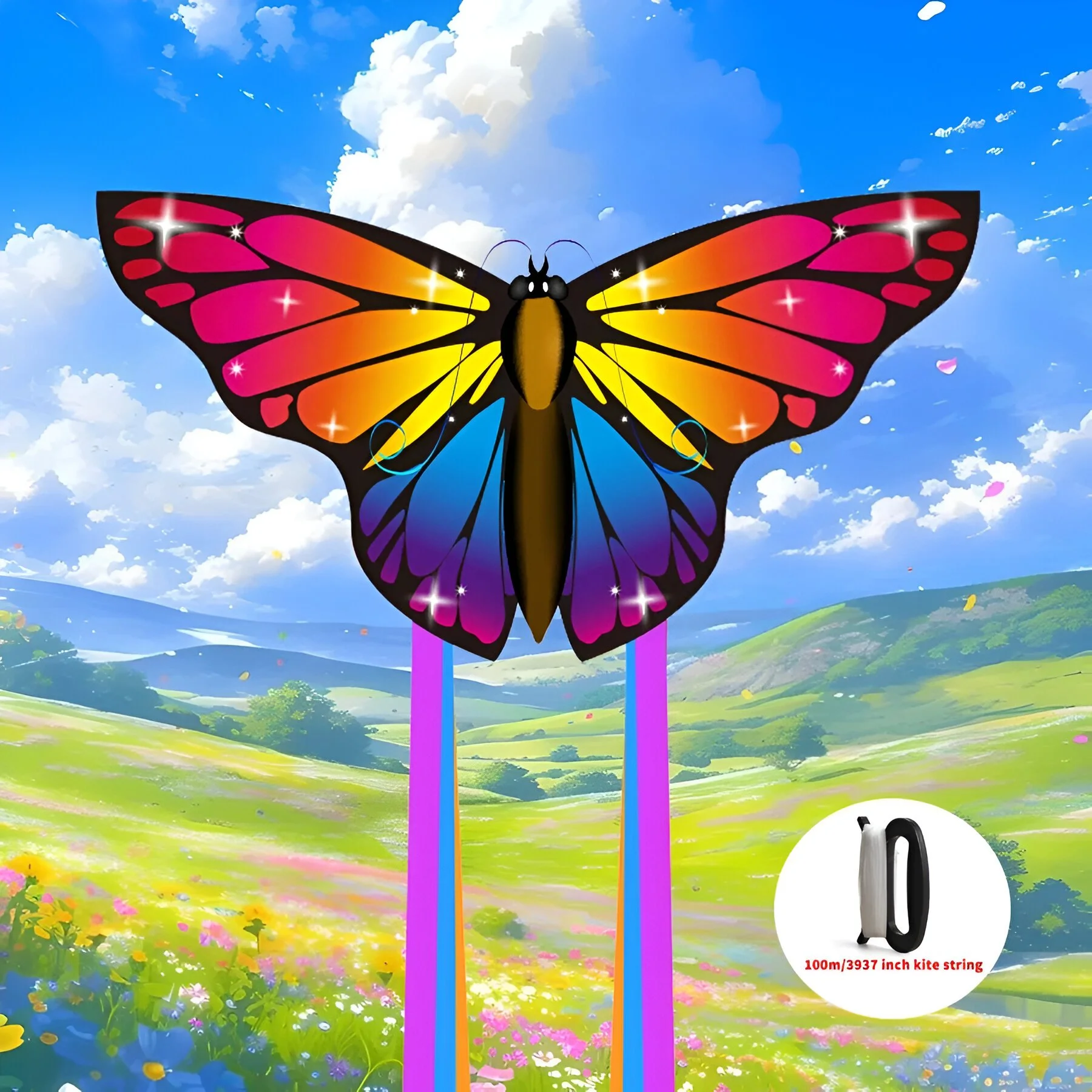 Rainbow Butterfly Kite