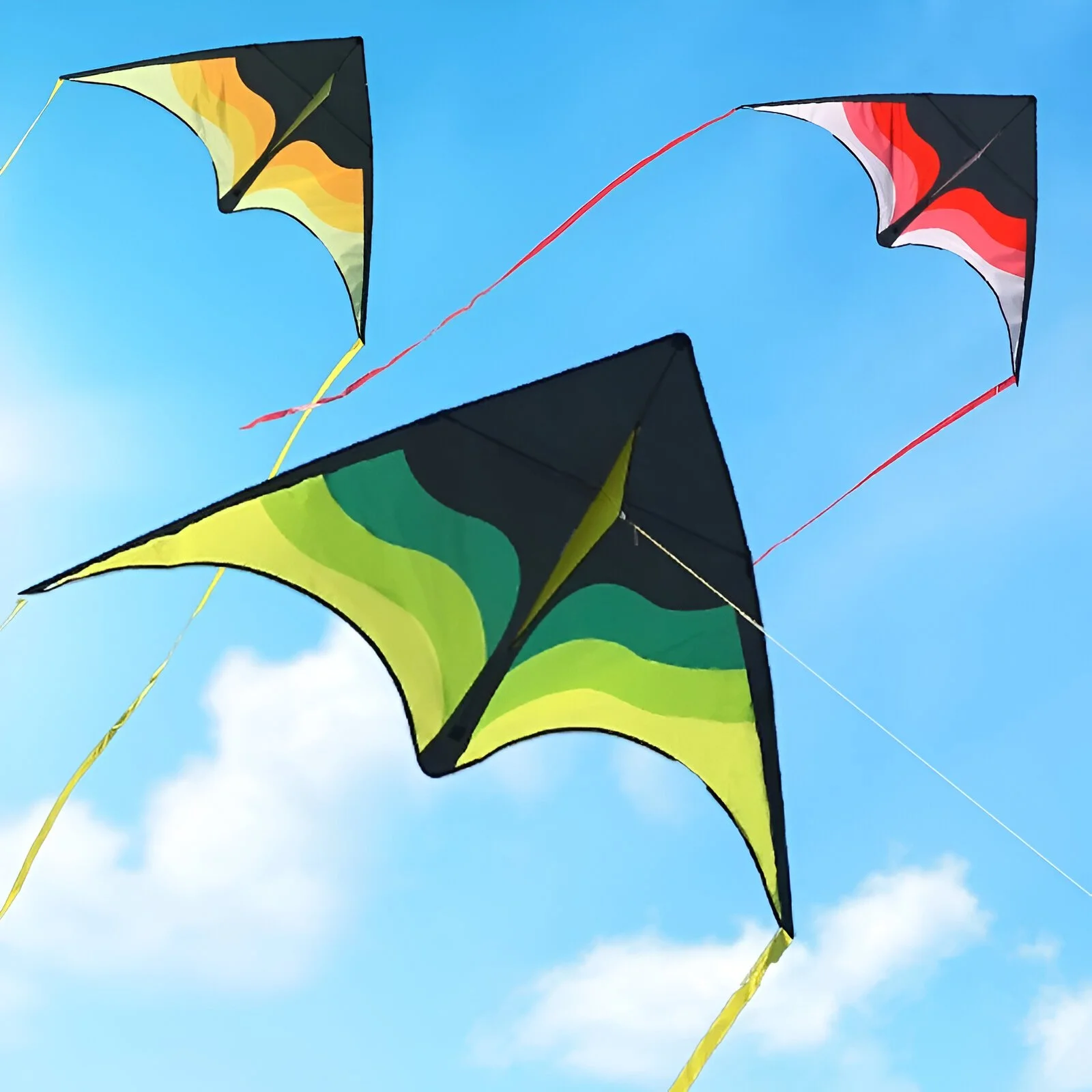 Large Easy-Fly Delta Beach Kite with 328ft String