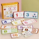 Wooden Number Matching Puzzle 1-10 Educational Math Toy for Kids