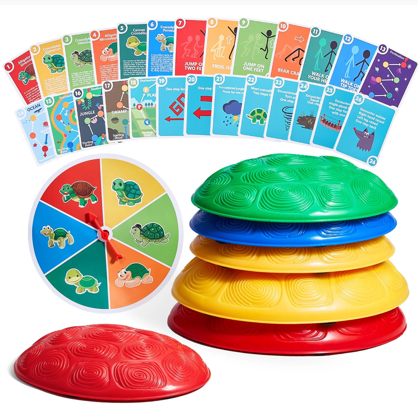 Kids Turtle Balance Stepping Stones – 6-Piece Outdoor Play & Coordination Toy