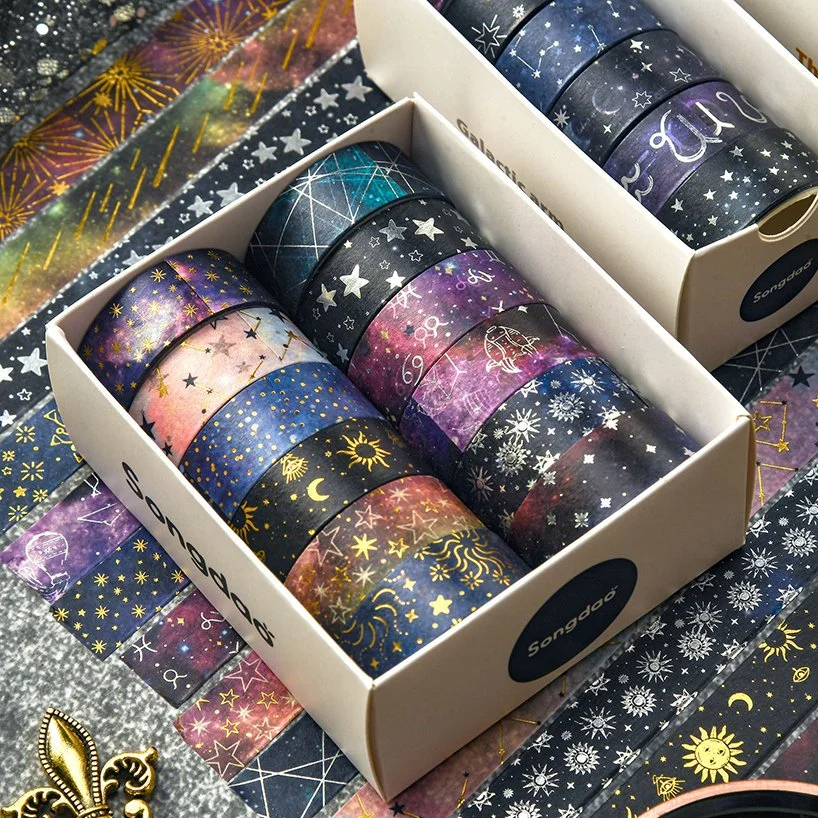 Starry Sky Washi Tape Set - Perfect for Crafting and Scrapbooking