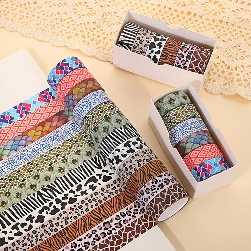 Leopard Print Washi Tape Set - Cute Scrapbooking Supplies