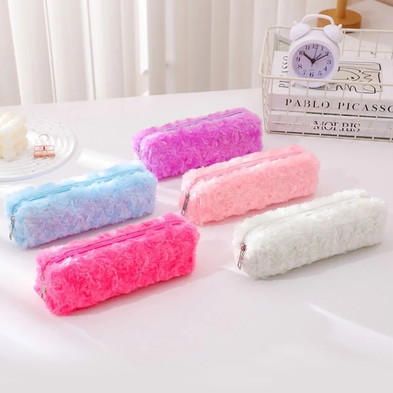 Plush Pencil Case for Girls - Cute, Portable Back to School Pencil Pouch