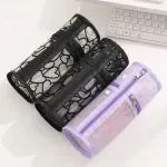 Transparent Mesh Pencil Case Large Capacity School Pen Pouch