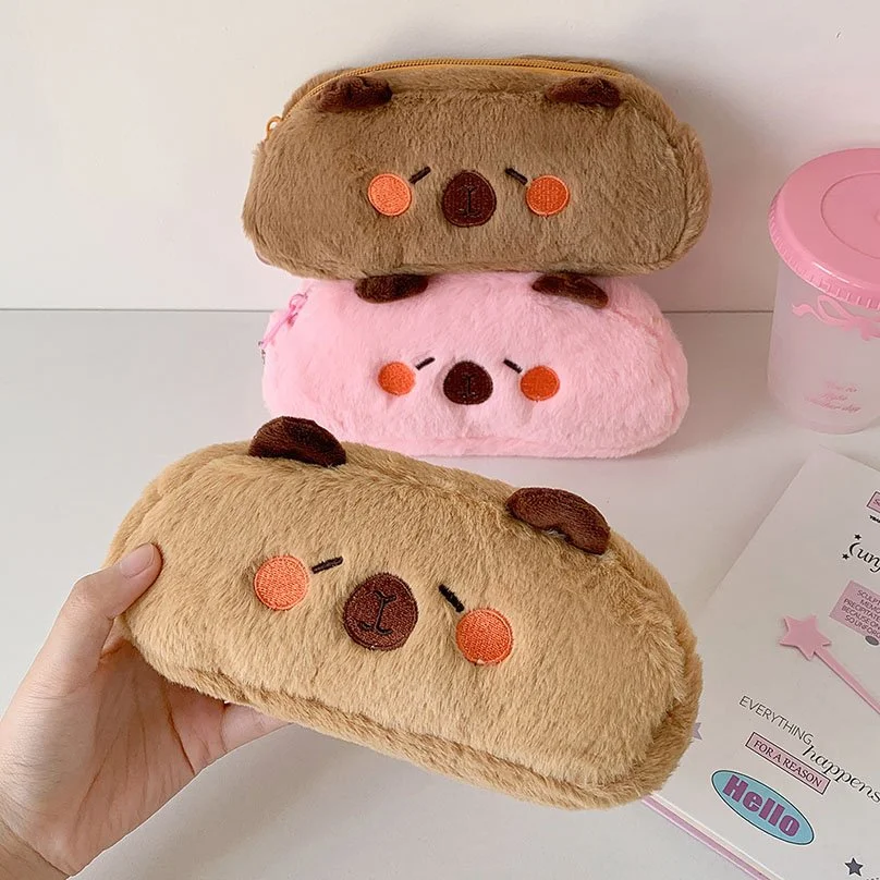 Capybara Plush Pencil Case Large Capacity School Pouch