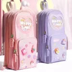 Large Capacity 3-Layer Pencil Case for School and Office Supplies