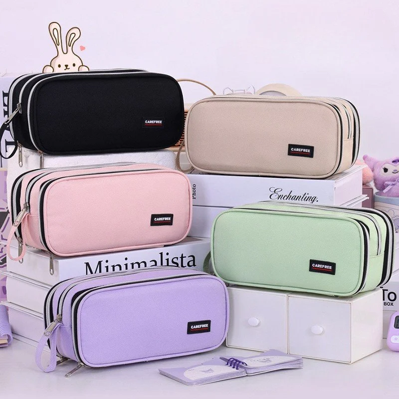 Large Capacity 3-Layer Pencil Case for School & Stationery