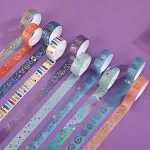 12 Rolls Starry Sky Gold Foil Washi Tape Set for Scrapbooking & Journaling