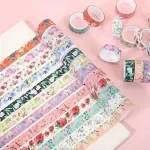 12 Rolls Floral Washi Tape Set for Scrapbooking and Journaling
