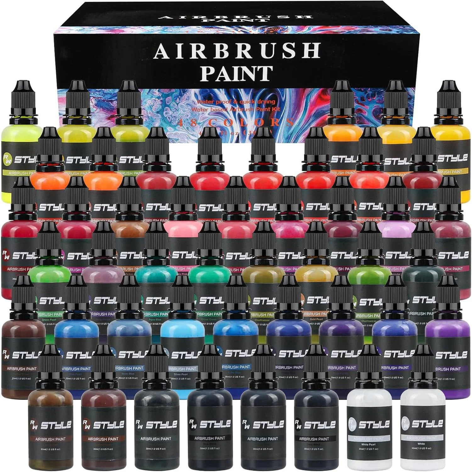 48 Colors Airbrush Paint Set