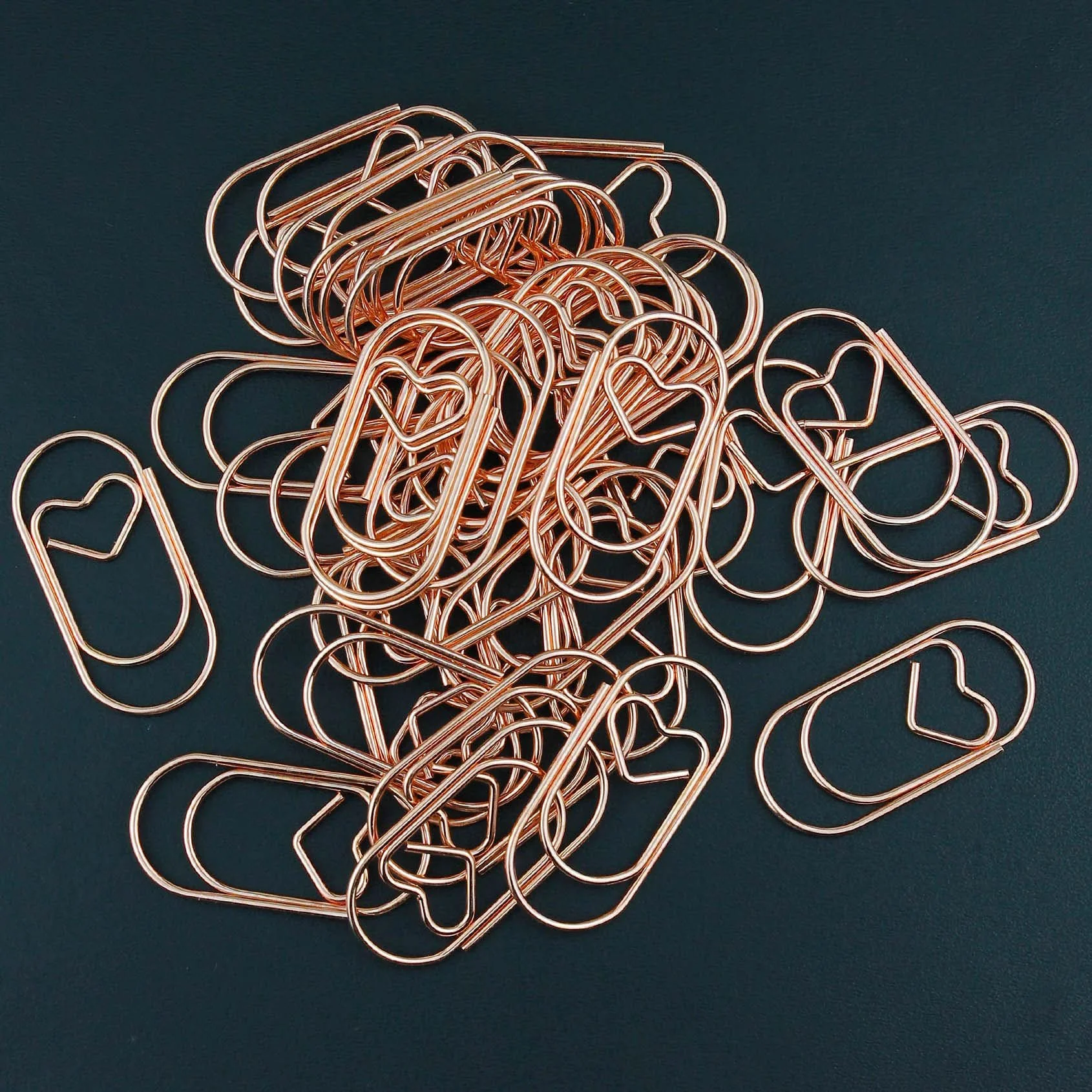 Large Heart Shaped Paper Clips - Cute Fancy Office Supplies (50 Pcs)