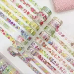 17pcs Fruit Washi Tape Set with Gold Foil – Decorative Masking Tapes for Journals & Crafts
