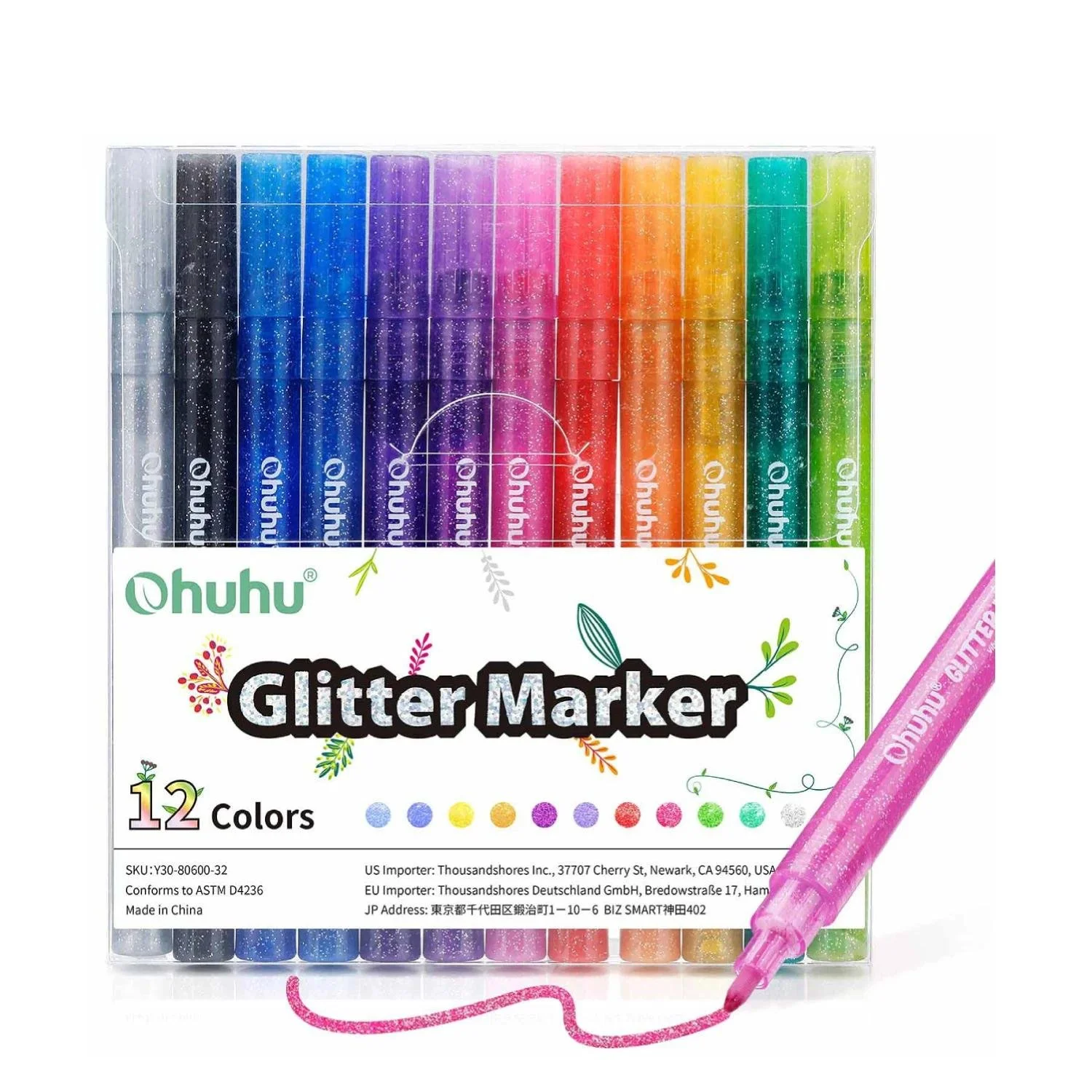 Glitter Metallic Marker Pens