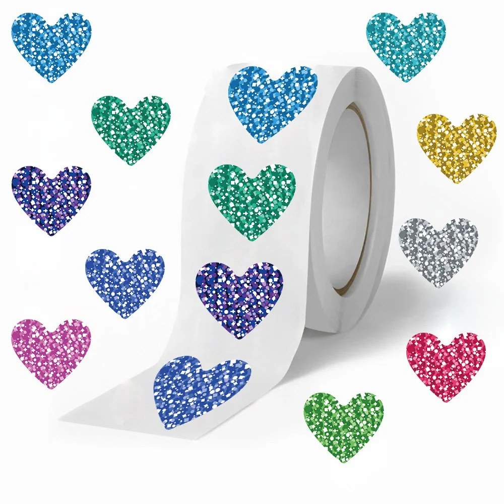 500 Pcs Heart Seal Stickers for Scrapbooking & Envelope Decor