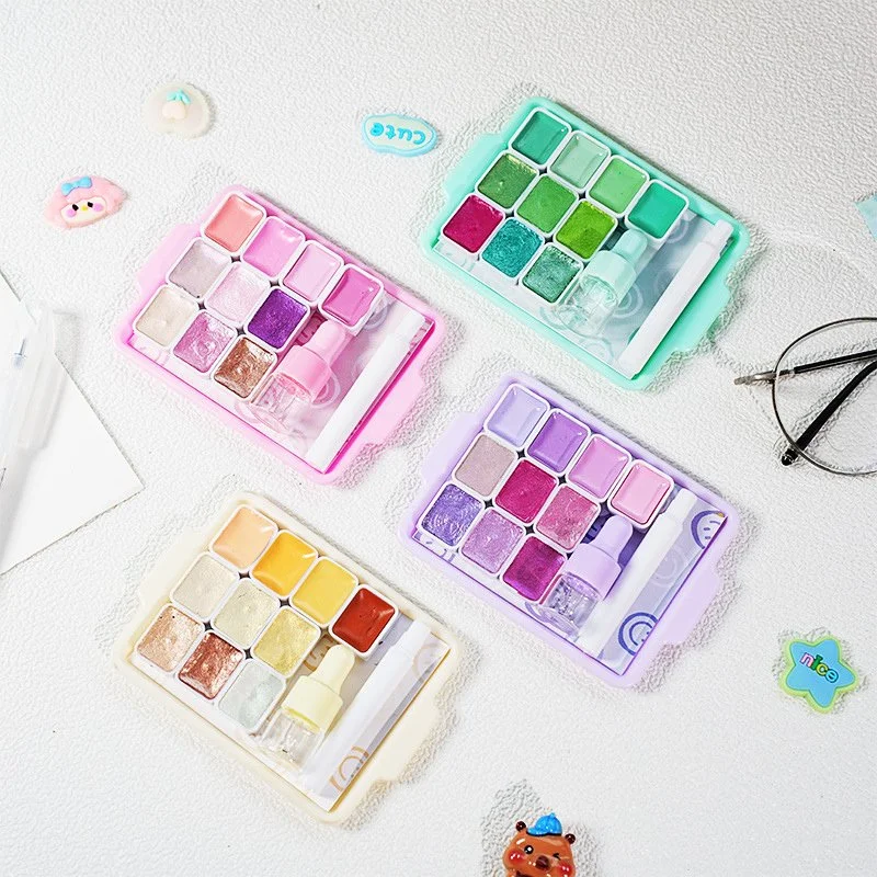 Portable Macaron Watercolor Paint Set – 10 Vibrant Colors for Travel & Sketching