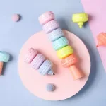Macaroon Shaped Highlighter Set - 6 Colorful Student Key Markers
