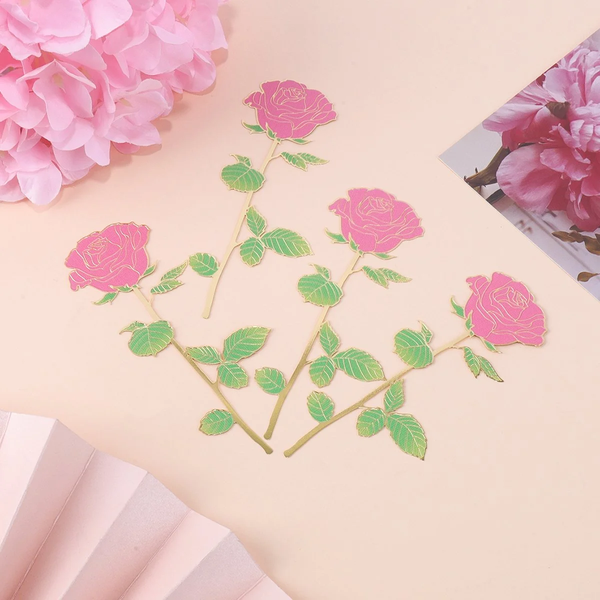 Elegant Rose Metal Bookmarks Set of 4 – A Thoughtful Gift for Book Lovers