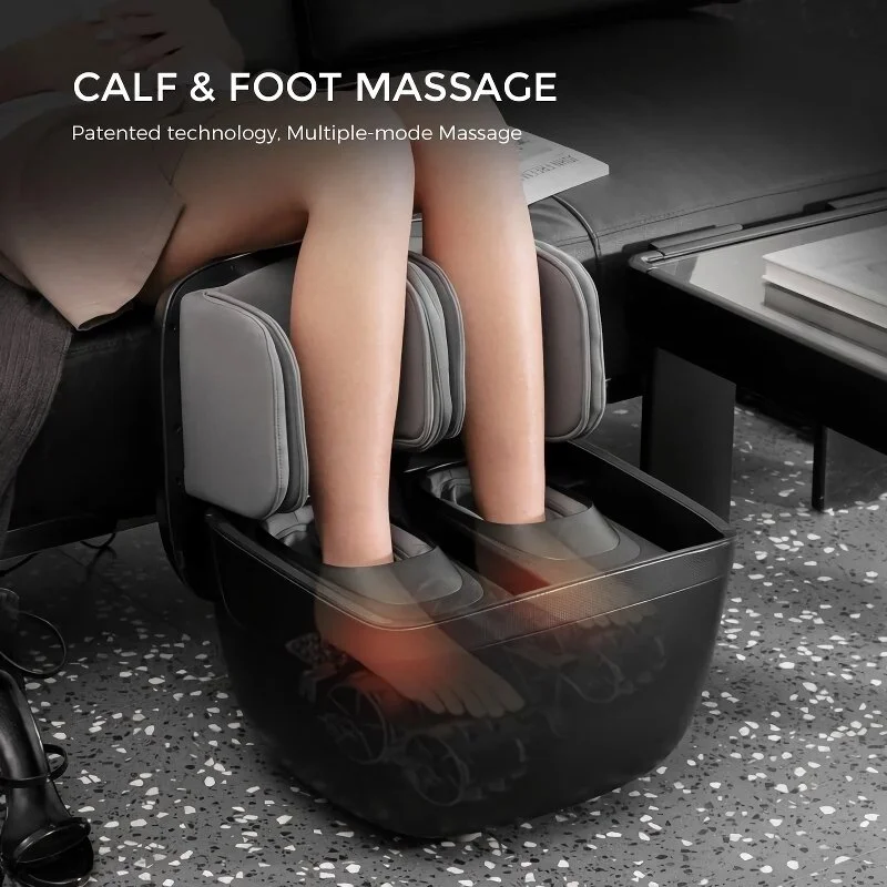 2 in 1 Heated Foot and Leg Massager with Shiatsu and Air Compression