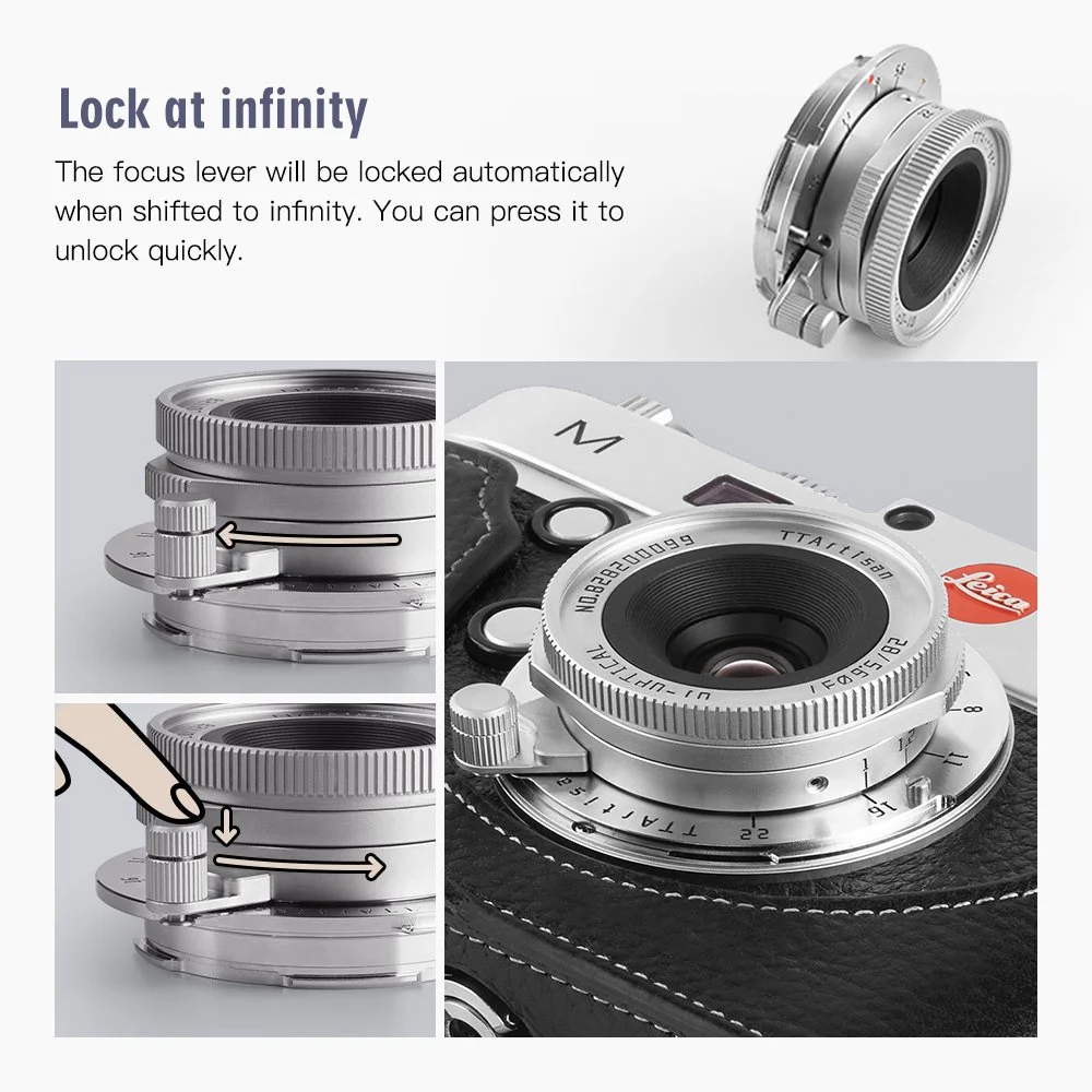 28mm F5.6 Wide Angle Manual Focus Lens for M-Mount Full Frame Cameras