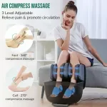 2-in-1 Foldable Foot and Leg Massager with Heat, Shiatsu, Compression & Ottoman