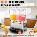 18L 2-Tank Commercial Beverage Dispenser for Cold Drinks, Restaurants & Events