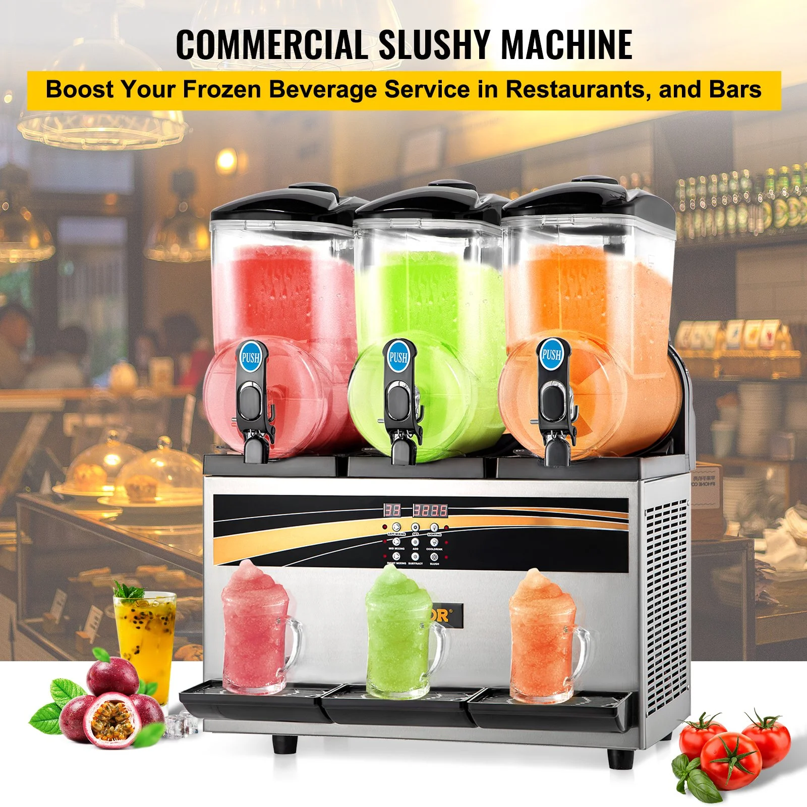 Commercial Slushy Machine with 45L Capacity and Intelligent LED Control Panel
