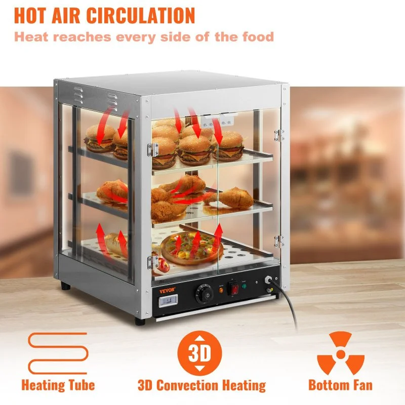3-Tier Countertop Food Warmer with Temperature Control