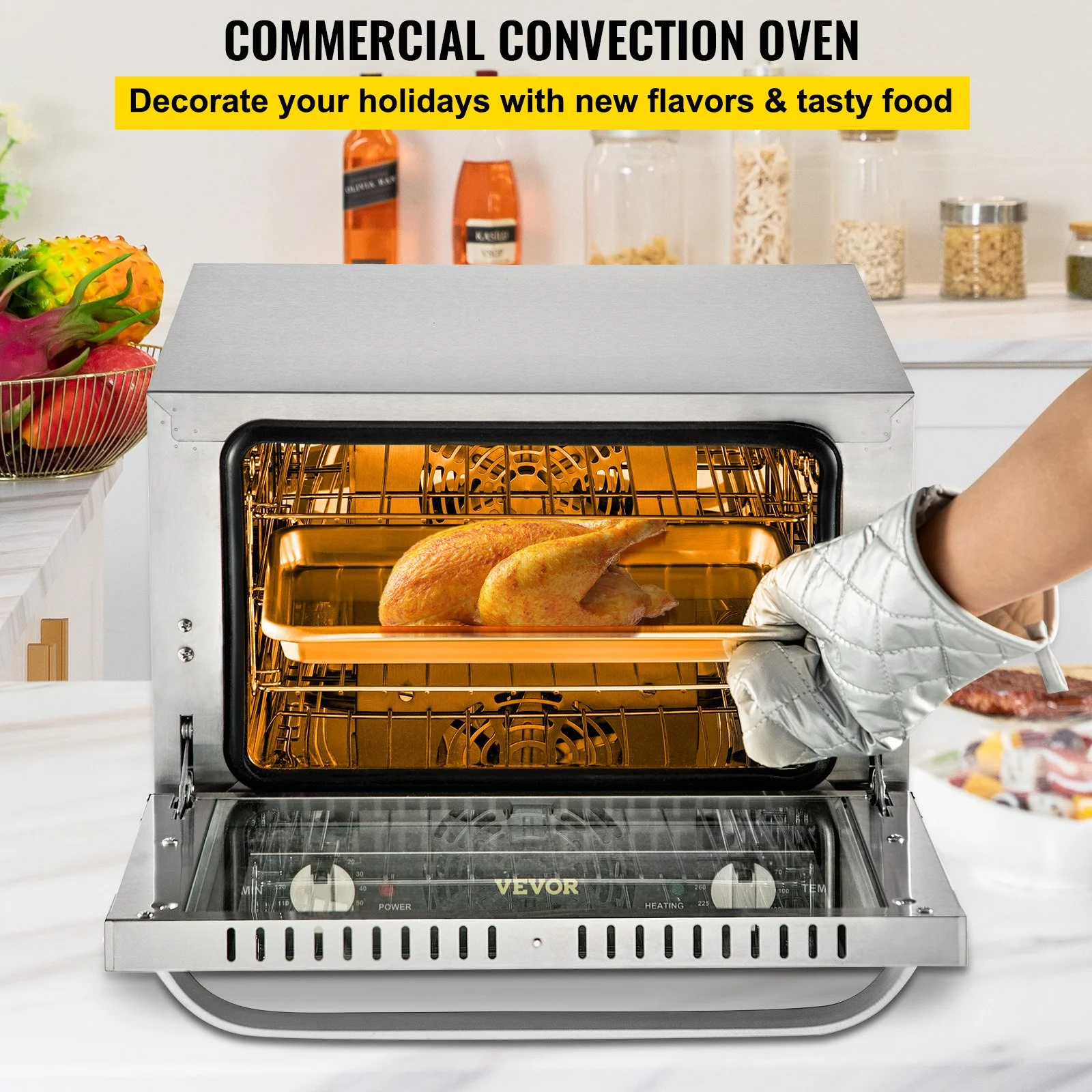 Electric Convection Oven, 21L/47L/66L, Countertop 3-4 Layer Baking Machine