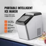 Portable Countertop Ice Maker with Self-Cleaning and UV Technology