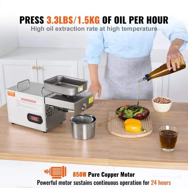 850W Stainless Steel Oil Extractor Machine with Adjustable Temperature