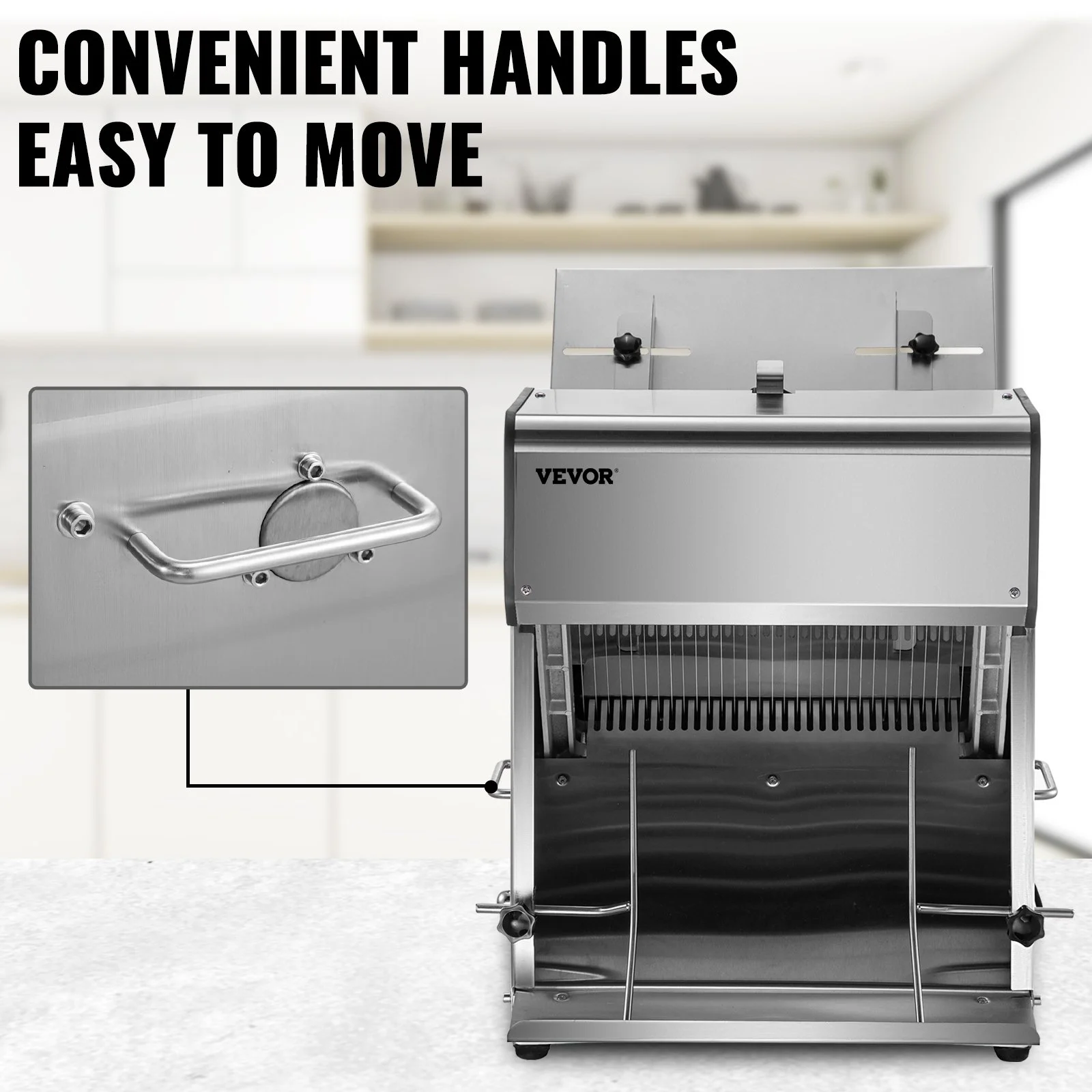 Commercial Bread Slicer 370W Electric Stainless Steel with 12mm Blades