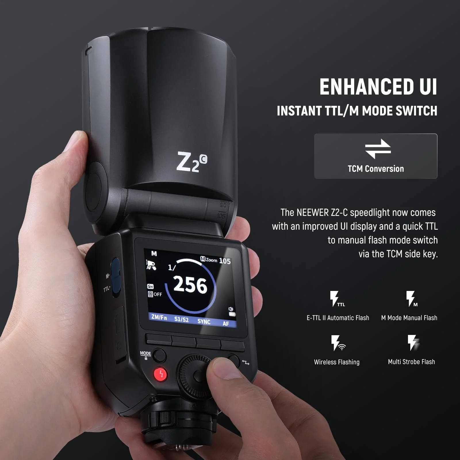 2.4G TTL Round Head Flash Speedlite with Adjustable Lamp for Canon