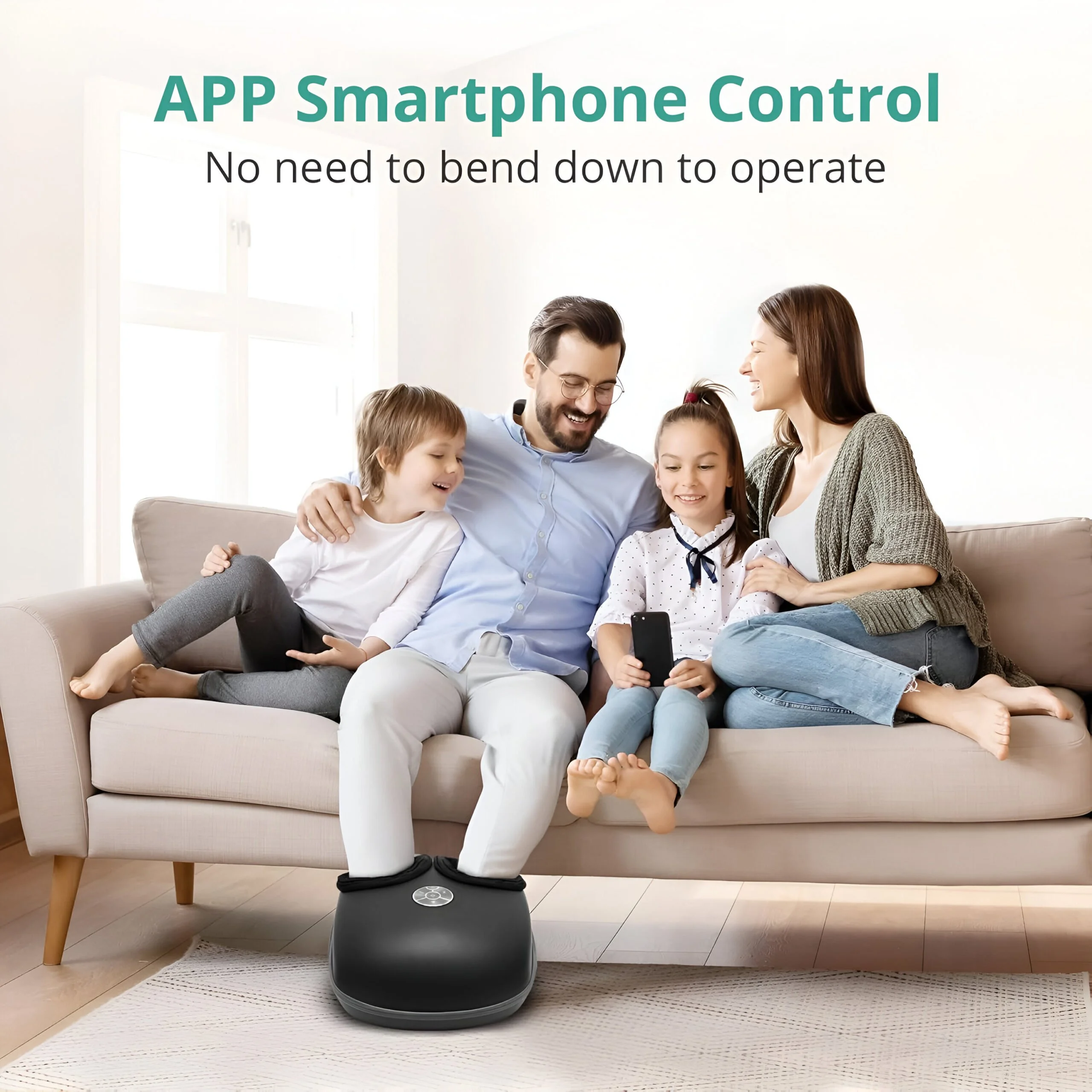Shiatsu Foot Massager with Heat and Air Compression – App & Panel Control