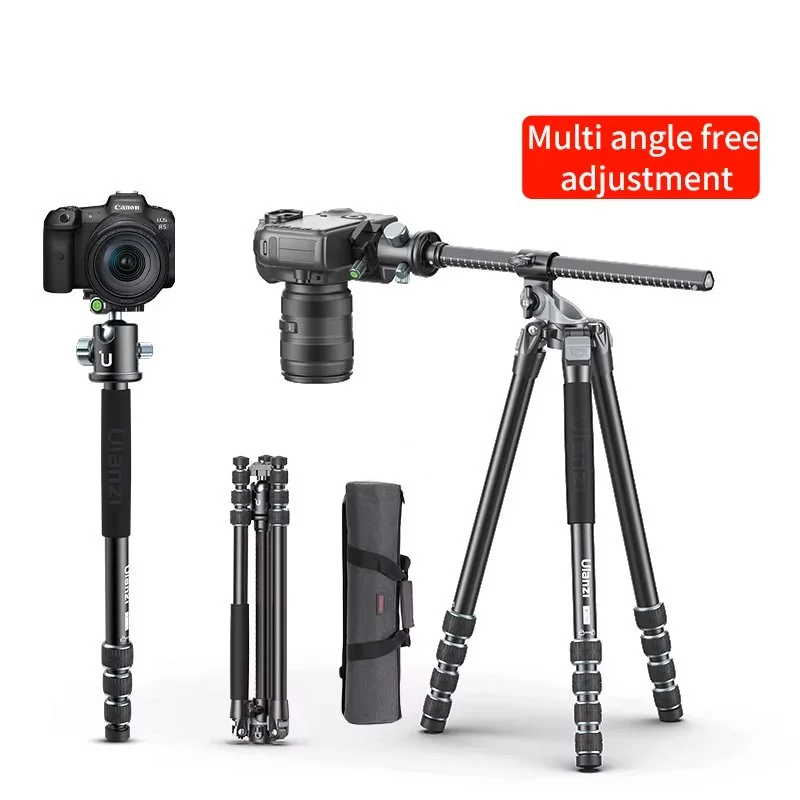 Extendable Aluminum Camera Tripod with 360° Rotation & Overhead Shooting