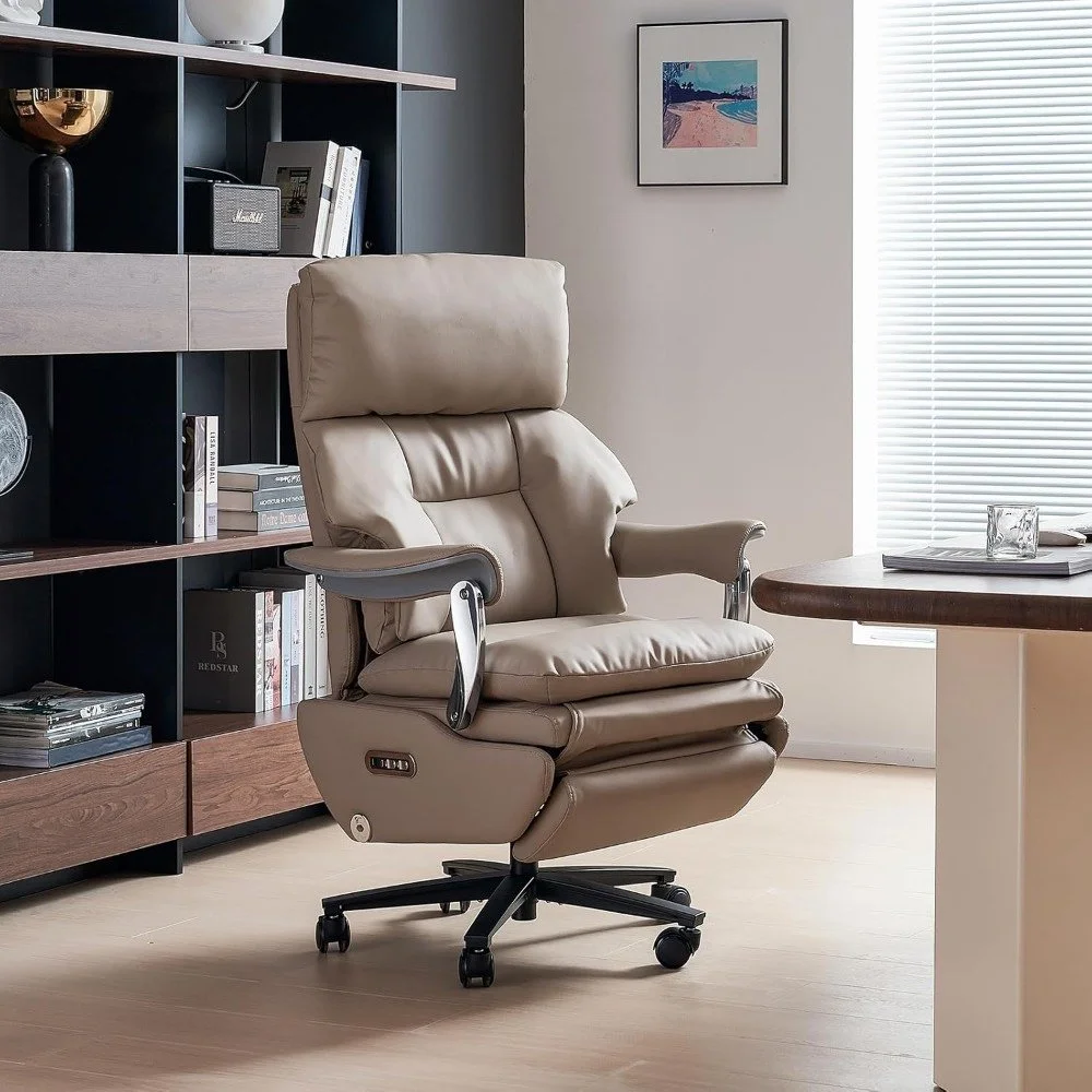 Ergonomic Reclining Office Chair with Massage, Footrest & Adjustable Backrest