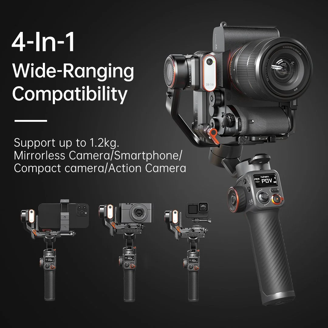 3-Axis Camera & Smartphone Gimbal Stabilizer with 2.6lb Load