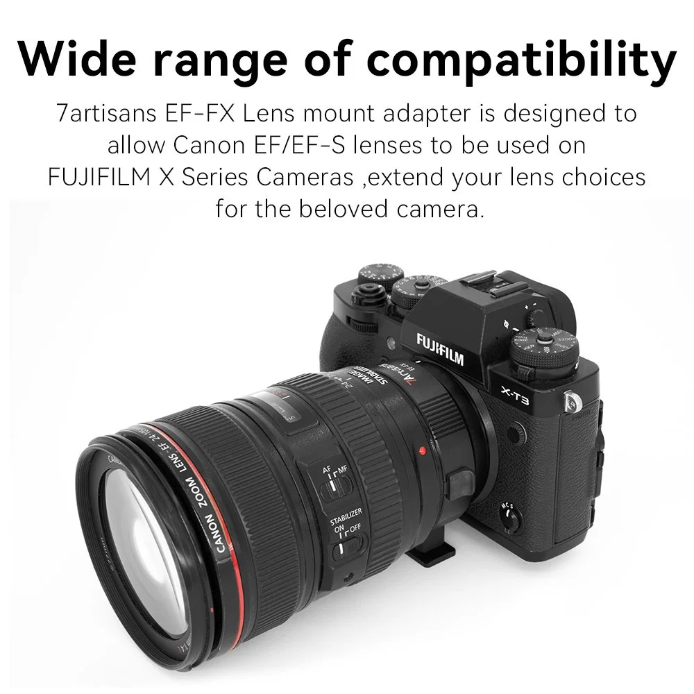 Electronic Auto Focus Lens Adapter for Canon EF/EF-S to Fuji FX Cameras