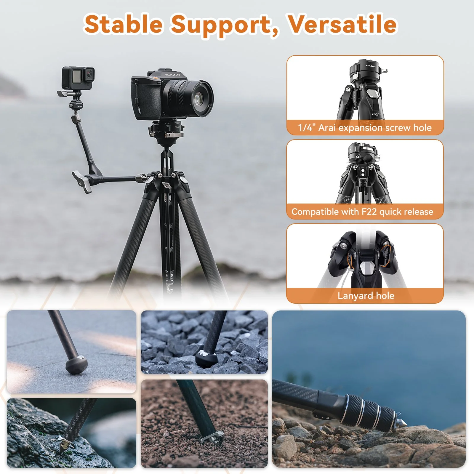 Carbon Fiber Travel Tripod with Quick Lock System - 11lb Load