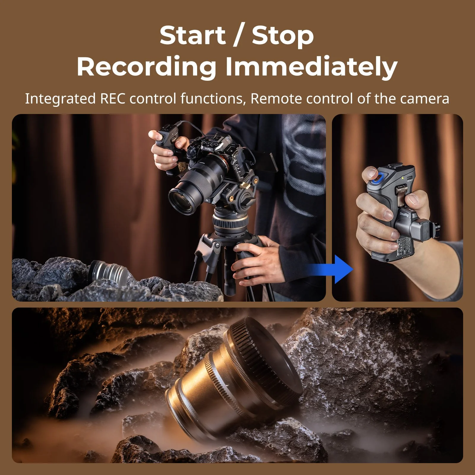 Rotating Side Handle with Shutter Control for Sony Mirrorless Cameras