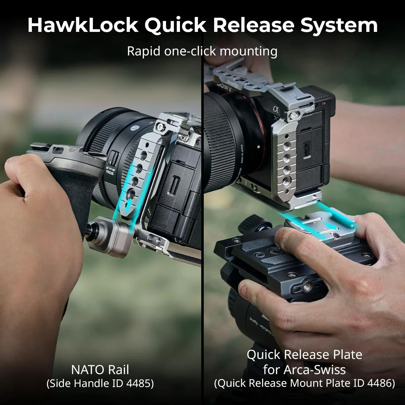 Quick Release Camera Cage Kit with Silicone Handle for Sony Alpha 7C II / 7CR