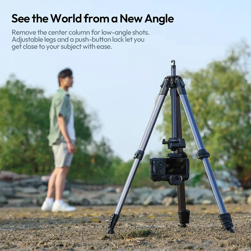 Compact Aluminum Travel Tripod with Phone Clamp - 10KG Load