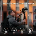 Carbon Fiber Travel Monopod with Quick Release Plate for DSLR and Video Cameras